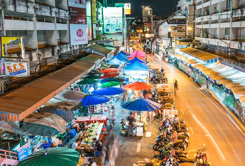 phố ăn uống ở Bangkok Thái Lan