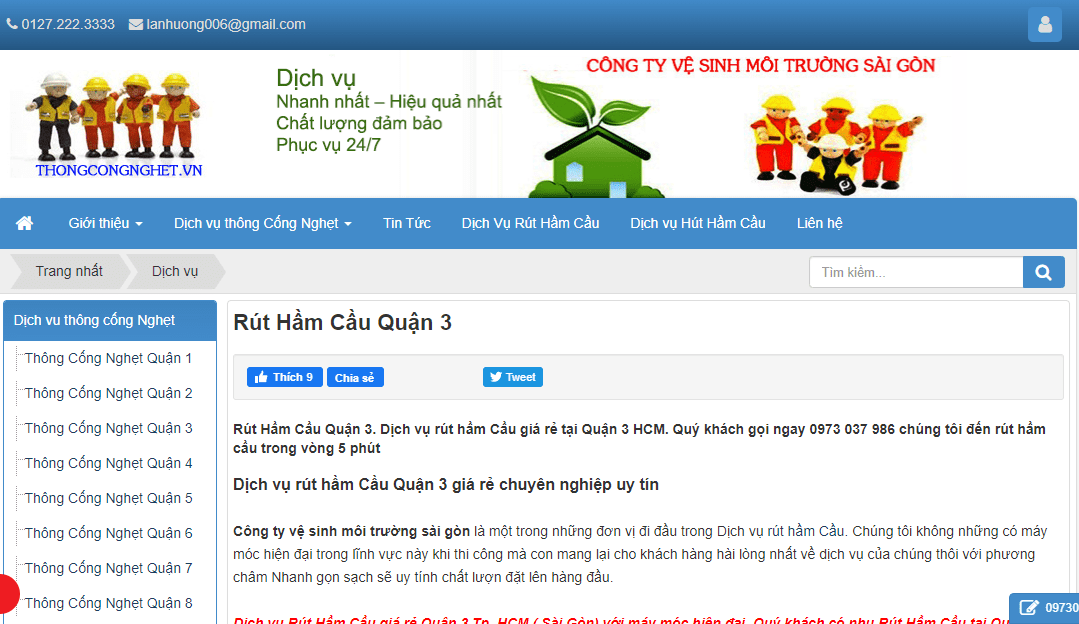 dịch vụ hút hầm cầu sài gòn uy tín